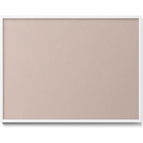 Tableau Magnétique en Métal Tableau pour Magnet - Motif Couleur beige rose poudré - Minimaliste - Cadre Blanc - 80x60 cm - Plaque Magnétique
