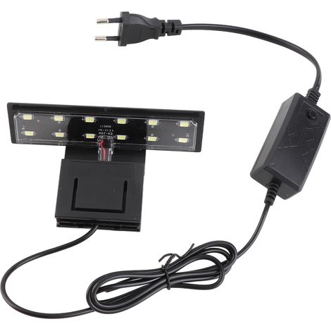 Lampe d'aquarium portable 6W 12 LED, lumière blanche, pour bocal à poissons (1/5)