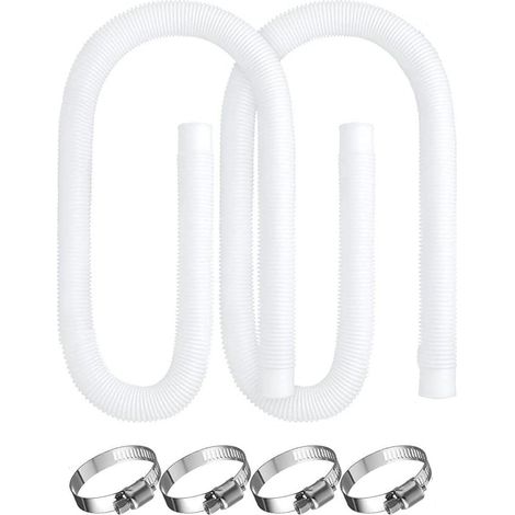 Tuyau piscine, 2Pcs 32mm Tuyau pompe piscine Rechange pour Intex 330, 530 et 1000 GPH, 150cm/59in Hose pour Piscine Hors Sol