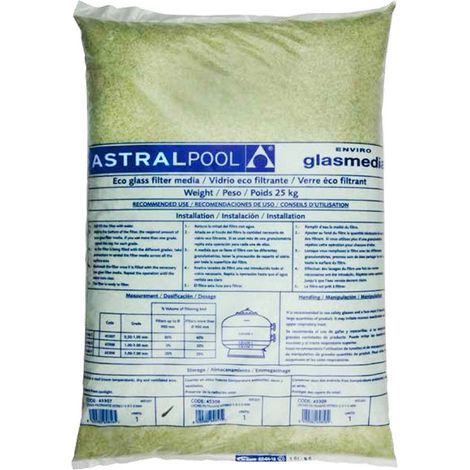 ASTRALPOOL saco 25 kg vidrio filt. g2 1-3 mm 57012 astral , Saco 25Kg Vidrio Eco Filtrante G2 1-3 Mm 57012 de la marca Astralpool.