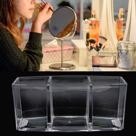 Aufbewahrungsbox für Make-up-Pinsel aus Acryl, rechteckiger, transparenter Organizer (1/5)