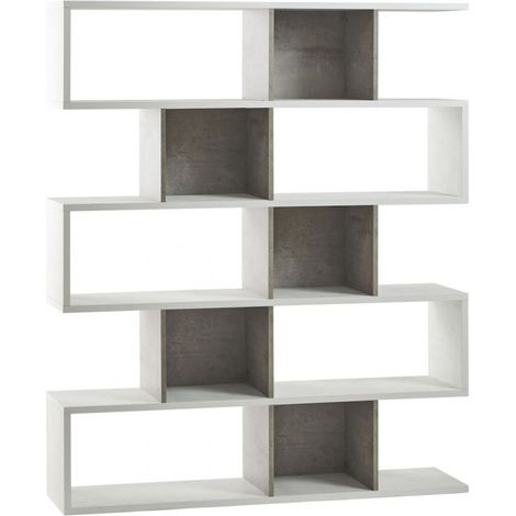 Libreria Modulare 150L x 38P x h180 – Finitura Bianco Opaco e Cemento – Sarmog