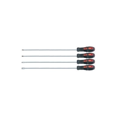 Set cacciaviti/giraviti lunghi a taglio e croce 4 pezzi 450mm cromo vanadio