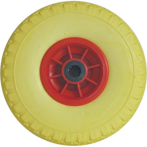 Ruota Per Carrello Pu Piena Mm.260 Cerchio In Plastica - ø mm.260x85 foro mm.20 con cuscinetti (1/4)