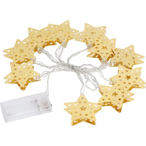 Guirlande lumineuse LED en forme d'étoiles, décorations pour les fêtes musulmanes orientales, l'Aïd et le Ramadan, idéale pour décorer tentes, camping-cars et salons. Lumières colorées. (1/5)