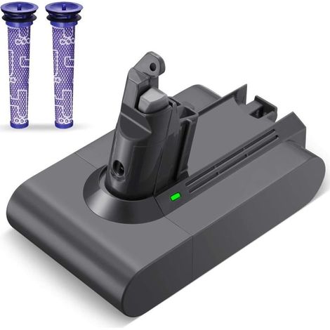 Batterie de remplacement pour Dyson V6 DC62 DC58 DC59 - Li-Ion, 3000 mAh, avec filtre KLB (1/5)