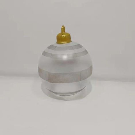 Boules de Noël gonflables décorées de 60 cm, sphères de Noël en PVC pour l'extérieur, décorations pour sapin de Noël, tissu rayé (1/5)