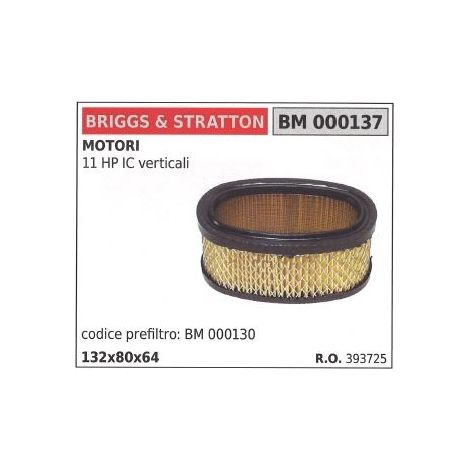 Filtro aria BRIGGS&STRATTON rasaerba tosaerba tagliaerba 11 HP IC verticale