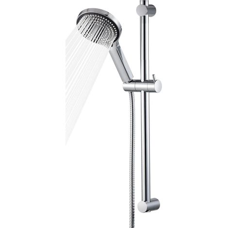 Brauseset mit 6 Strahlarten, 60cm verstellbare Stange, 1,6m Edelstahlschlauch (1/5)
