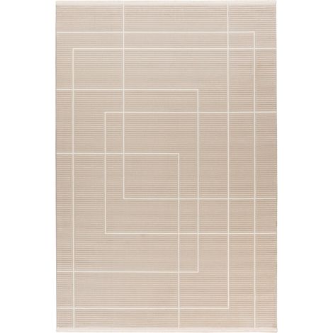 Tapis beige antidérapant à poil court facile à vivre - 150 x 80 cm (1/5)