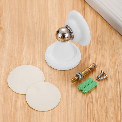 Türstopper aus ABS, weiß, für Schlafzimmertüren, geräuschlos und mit starker magnetischer Widerstandsfähigkeit, kein Bohren erforderlich. (1/4)