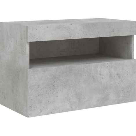 Mobile TV multimediale scaffale per televisione televisione buffet sala da pranzo soggiorno camera da letto a parete con luci LED 60 x 30 x 40 cm grigio 020027899