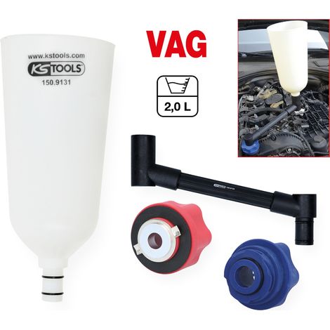 KS Tools Öl-Einfülltrichter-Satz mit drehbarem Winkelarm für VAG, 4-tlg