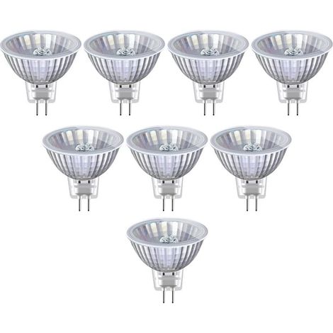 Ampoules MR16 Halogène, Culot GU5.3, Blanc Chaud 2800K 35W 12V 480lm, Angle 38°, Variateur Compatible, Éclairage pour Jardin et Paysage (Lot de 8) (1/4)