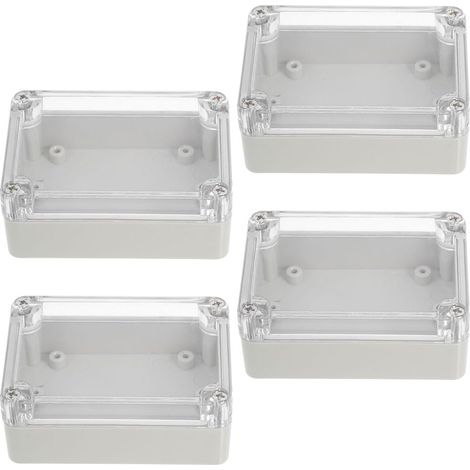 Boîte Électrique Extérieure Transparente en Abs Étanche Couvercle, 4 Pièces, Boîtier de Jonction pour Systèmes D’alarme et Câblage Industriel, Protection Eau et Poussière, (1/5)