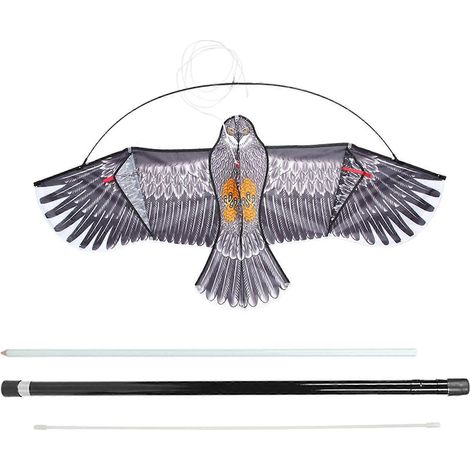 Épouvantail Cerf-Volant Anti-Oiseaux 7m, Dissuadeur de Nuisibles pour Cultures Agricoles, Protection des Récoltes, Rapace Factice pour Champs (1/5)