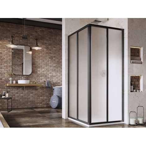 Ravak Supernova - Duschkabine 90x90 cm, schwarz/Glas Grape 14V703O2ZGS (1/3)