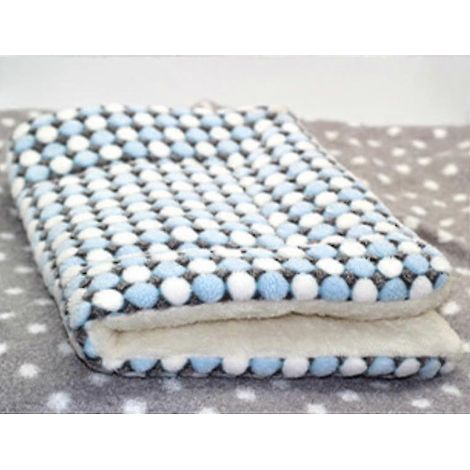Tapis épais et chaud pour chats et chiens (à pois bleus, XXXL)