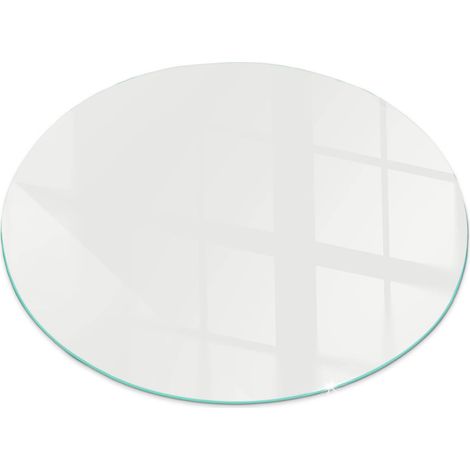 Elegante Hartglas Kaminbodenplatte Ofenglas Funkenschutzplatte für Kamin Hitzeschutz Schutzplatte Farbe Elfenbein Rund fi 90