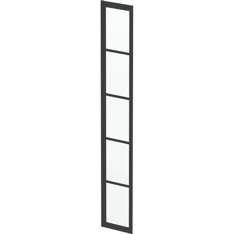 Aquari Modern 300 X 1950mm Wet Room Return Panel, Black Grid, 8mm Safety Glass (1/3)