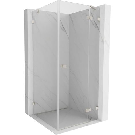 Mexen Lunar cabine de douche pivotante droite 100 x 100 cm, transparent, nickel brossé - 834-100-100-97-00-P (1/5)