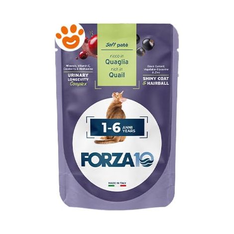 Forza10 Cat Botanicat Adult 1-6 Anni Quaglia in Patè - Bustina 80 Gr -
