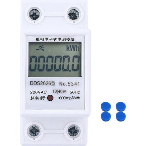 DDS2626 2P compteur d'énergie électronique monophasé affichage LCD Rail Din KWH puissance 10 (40) A (affichage ordinaire du compte cumulatif) (1/5)