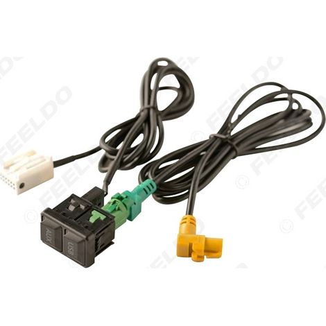 Adaptateur de câble audio USB+AUX compatible avec Volkswagen Sagitar/Magotan/Scirocco/Bora/GTI/Golf