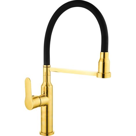 Mexen Edna robinet de cuisine, Or/Noir - 672900-57 (1/2)