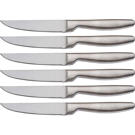 Set 6 Coltelli da Tavola Lama Liscia in Acciaio Inox Jacob Silver (1/2)