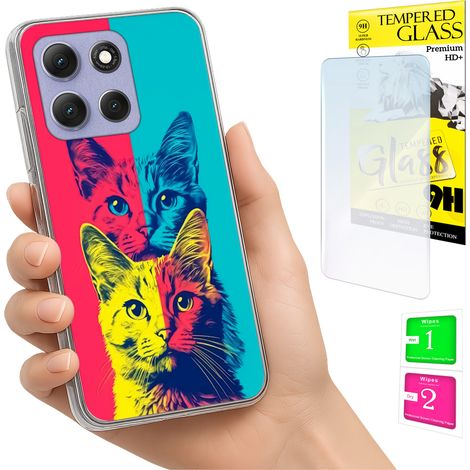 Schutzhülle für Motorola Moto G86 Power Photo Case Rückseite mit Katzenmotiv + 9H-Glas (1/5)