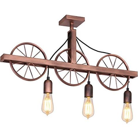 Lampe à Suspension Pav - Lustre - Lustre de plafond - Cuivre en Métal, 73 x 10 x 45 cm, 3 x E27, 60W (1/2)