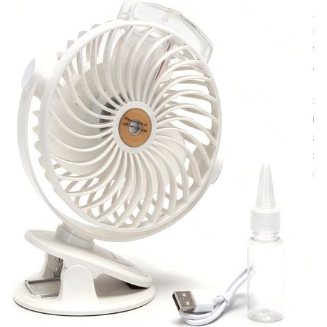 Ventilateur Pince Aigostar 6 Pouces Blanc - Rechargeable 2400mAh, 5 Vitesses, Bras Flexible - Ventilateur de Lit ou Bureau Sécurisé pour Bébé et Étude (1/2)