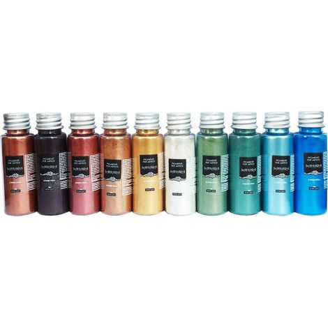 ResinPro – 10 x 10 GR SAHARA Pigmenti Mica – Kit di 10 pigmenti metallici ad effetto, compatibili con resina epossidica, poliuretano, acrilico, vernici e creazioni artistiche multicolore (1/4)