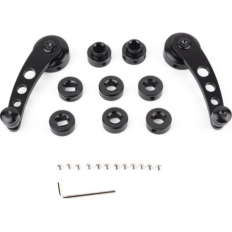 2 pièces Poignée de fenêtre en alliage Lève-vitre Manivelle pour Chevrolet Voiture Classique Noir (1/5)