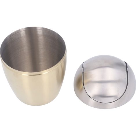Kleiner Tischabfalleimer, Mehrzweck-Abfalleimer aus Edelstahl 304 mit Deckel für Schreibtisch und Arbeitsfläche, goldfarben (1/5)