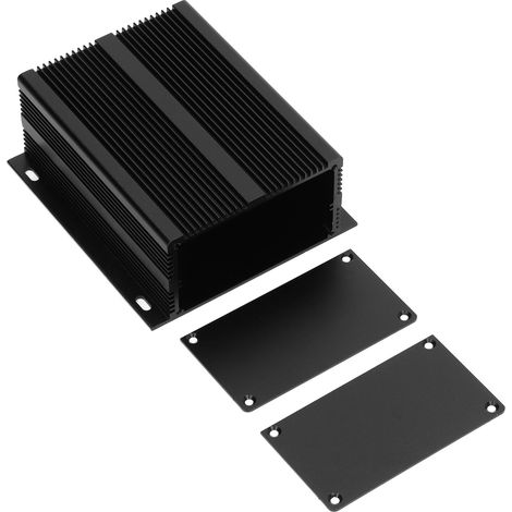 Boîtier aluminium 6063-T5 projet DIY électronique noir mat 53x116x130mm avec 2 plaques et 8 vis pour circuit imprimé ampli boîte étanche (1/5)