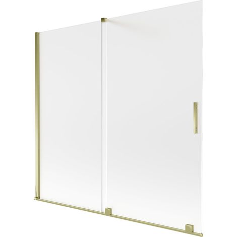 Mexen Velar pantalla de ducha de 2 paneles deslizantes 170 x 150 cm, escarcha, dorado - 896-170-000-31-50 (1/2)