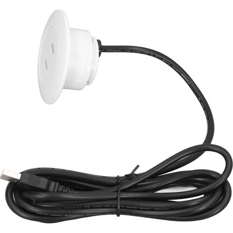 Prise USB encastrable double 5V pour chevet, canapé ou fauteuil inclinable avec câble 2,5 m, accessoire chargeur blanc (sachet bulle + PP) (1/5)