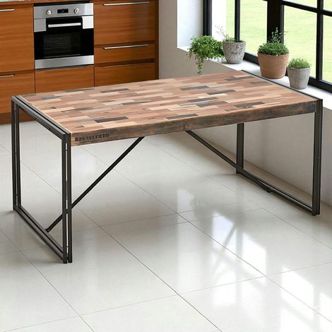 Table à manger rectangle bois recyclé 175x100 CARAVELLE (1/5)