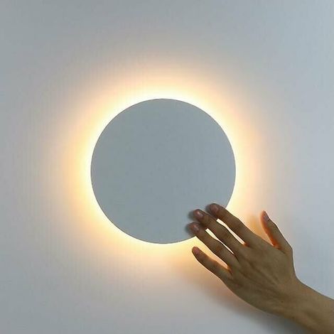 royaluxe - Applique murale led ronde interrupteur tactile moderne salon chambre décoration applique murale blanche - Lumière blanche chaude,20cm (1/5)