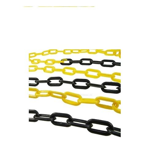 PROMAX - CATENA IN PLASTICA NERA E GIALLA 5 METRI + 2 ANELLI DI GIOUNZIONE