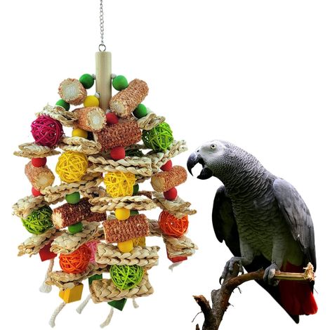 Juguetes para loros, juguetes masticables de mazorca de maíz natural para guacamayos pequeños y medianos, loros grises africanos, loros amazónicos y jaulas para pájaros.