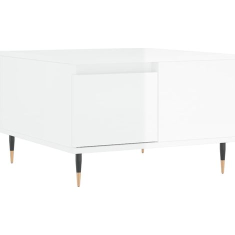 Maison Exclusive - Couchtisch Hochglanz-Weiß 55x55x36,5 cm Holzwe