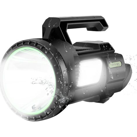 Lampe de Poche - 1200 Lm - Zoom Réglable - Étanche IPX5 - 4 Modes - Batterie Li-ion 6500 mAh - Pour Camping Randonnée Urgences - 1 Pièce
