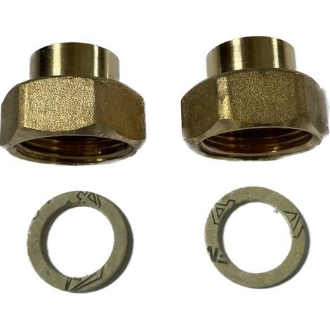 Verschraubung DN15 Verschraubungssatz Anschlussverschraubung G 3/4" x 18 mm Löt messing flachdichten