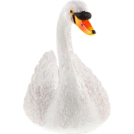 Statue de cygne décorative en résine pour bureau, 19,5 x 19,5 x 13 cm, avec fontaine (1 pièce)