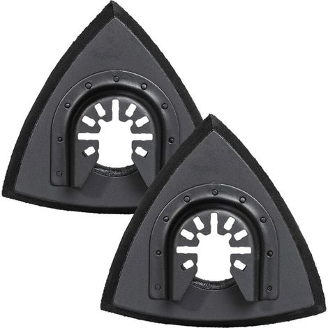 Patins de ponçage triangulaires 90mm - Plateau de ponçage pour outil multifonction oscillant pour ponçage du bois, 2 pièces