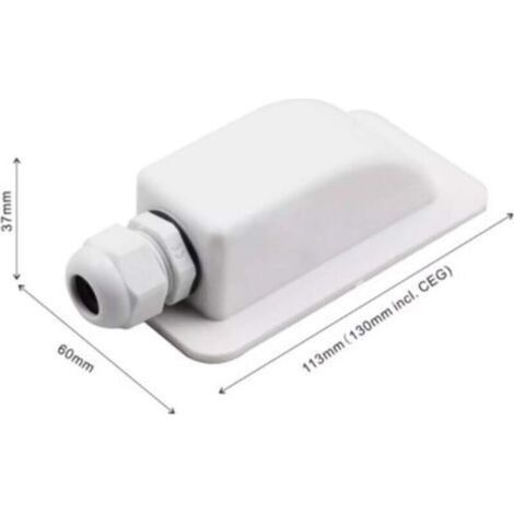 Passe-câble de toit pour camping-car, support de boîte d'entrée de câble, presse-étoupe étanche à un trou avec protection UV contre les panneaux solaires, pour camping-car, bateau, caravane (blanc) (1/3)
