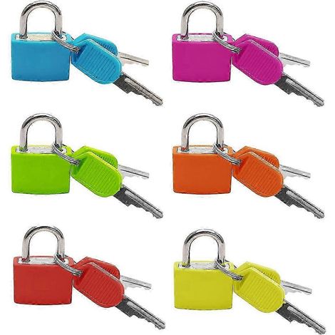 Cadenas à bagages 6 pièces avec clé, petit cadenas à bagages, cadenas en métal, mini cadenas à clé, compatible avec les gymnases scolaires, les salles de classe, etc. (1/5)